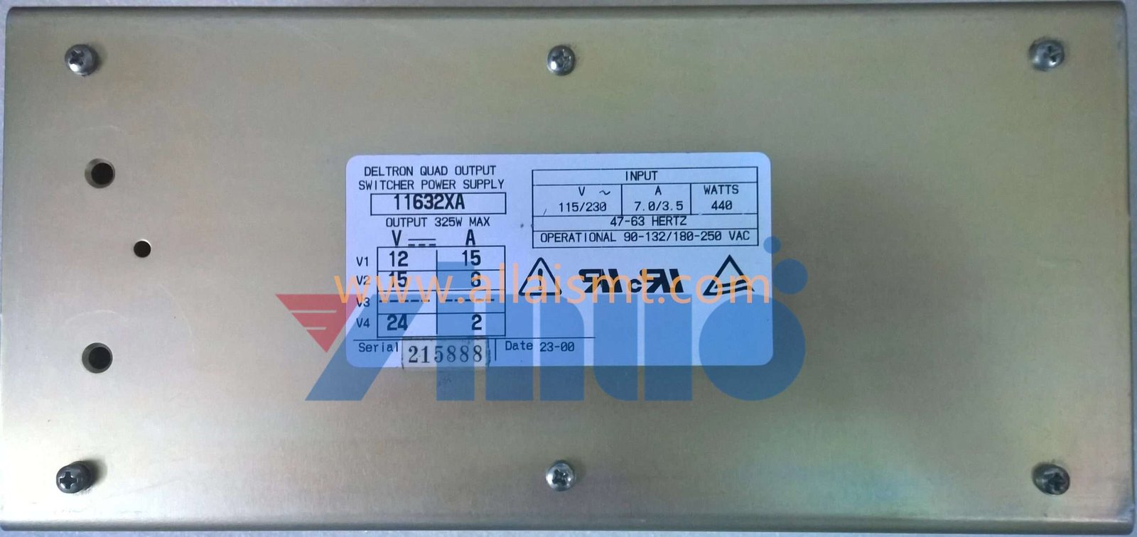 46054001 PS;115VAC; 12,15,24VDC;325W PDP