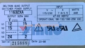 46054001 PS;115VAC; 12,15,24VDC;325W PDP